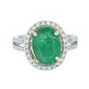Image 3 : 14KT Two-Tone Gold 4.24 ctw Emerald and Diamond Ring