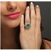 Image 6 : 14KT Two-Tone Gold 4.24 ctw Emerald and Diamond Ring