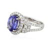 Image 2 : 14KT White Gold 2.63 ctw Tanzanite and Diamond Ring