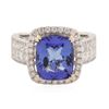 Image 3 : 14KT White Gold 5.07 ctw Tanzanite and Diamond Ring