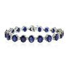 Image 3 : 14KT White Gold 30.21 ctw Sapphire and Diamond Bracelet