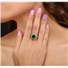 Image 2 : 14KT Yellow Gold 3.49 ctw Emerald and Diamond Ring