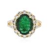 Image 3 : 14KT Yellow Gold 3.49 ctw Emerald and Diamond Ring