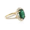 Image 4 : 14KT Yellow Gold 3.49 ctw Emerald and Diamond Ring