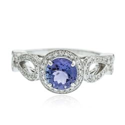 18KT White Gold 1.19 ctw Tanzanite and Diamond Ring