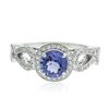 Image 1 : 18KT White Gold 1.19 ctw Tanzanite and Diamond Ring