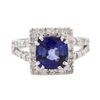 Image 1 : 14KT White Gold 3.10 ctw Sapphire and Diamond Ring