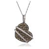 Image 2 : 14KT White Gold 0.13 ctw Diamond Pendant With Chain