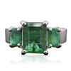 Image 1 : 14KT White Gold 4.12 ctw Emerald Ring