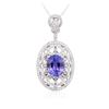 Image 4 : 14KT White Gold 8.01 ctw Tanzanite and Diamond Pendant With Chain