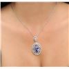 Image 5 : 14KT White Gold 8.01 ctw Tanzanite and Diamond Pendant With Chain