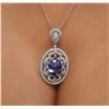 Image 6 : 14KT White Gold 8.01 ctw Tanzanite and Diamond Pendant With Chain