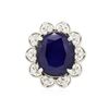 Image 3 : 14KT White Gold 10.12 ctw Sapphire and Diamond Ring