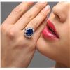 Image 6 : 14KT White Gold 10.12 ctw Sapphire and Diamond Ring