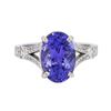 Image 1 : 18KT White Gold 4.53 ctw Tanzanite and Diamond Ring