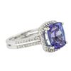 Image 2 : 18KT White Gold 3.41 ctw Tanzanite and Diamond Ring