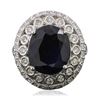 Image 3 : 14KT White Gold 7.52 ctw Sapphire and Diamond Ring