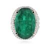 Image 3 : 14KT White Gold 13.24 ctw Emerald and Diamond Ring