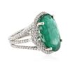 Image 4 : 14KT White Gold 13.24 ctw Emerald and Diamond Ring