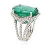 Image 6 : 14KT White Gold 13.24 ctw Emerald and Diamond Ring