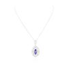 Image 3 : 14KT White Gold 4.20 ctw Tanzanite and Diamond Pendant With Chain