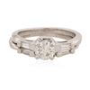 Image 1 : Platinum 0.84 ctw Diamond Ring Wedding Set