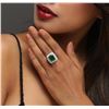 Image 2 : 14KT Two-Tone Gold 4.90 ctw Emerald and Diamond Ring