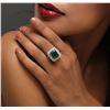 Image 5 : 14KT Two-Tone Gold 4.90 ctw Emerald and Diamond Ring