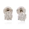 Image 3 : 14KT White Gold 1.57 ctw Diamond Solitaire Earrings