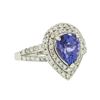 Image 2 : 14KT White Gold 1.71 ctw Tanzanite and Diamond Ring