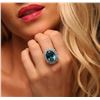 Image 3 : 14KT White Gold 16.09 ctw Topaz and Diamond Ring