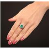 Image 1 : 14KT White Gold 1.53 ctw Emerald & Diamond Ring