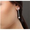 Image 2 : 14KT White Gold 1.45 ctw Diamond Earrings