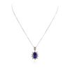 Image 1 : 14KT White Gold 7.51 ctw Tanzanite and Diamond Pendant With Chain