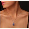 Image 3 : 14KT White Gold 7.51 ctw Tanzanite and Diamond Pendant With Chain