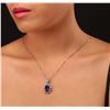 Image 4 : 14KT White Gold 7.51 ctw Tanzanite and Diamond Pendant With Chain