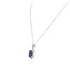 Image 6 : 14KT White Gold 7.51 ctw Tanzanite and Diamond Pendant With Chain