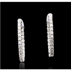 14KT White Gold 0.69 ctw Diamond Earrings