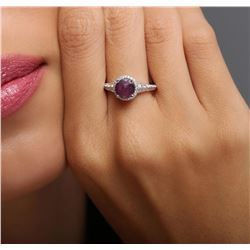 18KT White Gold 1.63 ctw Ruby and Diamond Ring