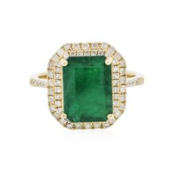 14KT Yellow Gold 3.47 ctw Emerald and Diamond Ring