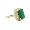 Image 2 : 14KT Yellow Gold 3.47 ctw Emerald and Diamond Ring