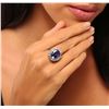 Image 1 : 14KT White Gold 7.79 ctw Tanzanite and Diamond Ring