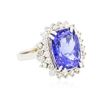 Image 4 : 14KT White Gold 7.79 ctw Tanzanite and Diamond Ring