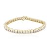 Image 1 : 14KT Yellow Gold 7.56 ctw Diamond Tennis Bracelet