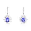 Image 3 : 14KT White Gold 5.28 ctw Tanzanite and Diamond Earrings