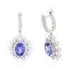 Image 4 : 14KT White Gold 5.28 ctw Tanzanite and Diamond Earrings