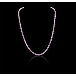 14KT White Gold 14.08 ctw Pink Sapphire and Diamond Necklace