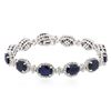 Image 1 : 14KT White Gold 18.36 ctw Sapphire and Diamond Bracelet