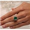 Image 1 : 14KT Yellow Gold 3.25 ctw Emerald and Diamond Ring