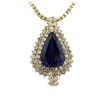 Image 3 : 14KT Yellow Gold 23.05 ctw GIA Certified Tanzanite and Diamond Necklace